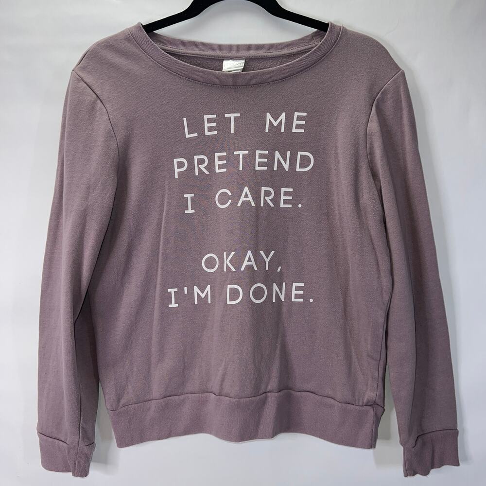 Lavender Crewneck Pullover Phrases Size M